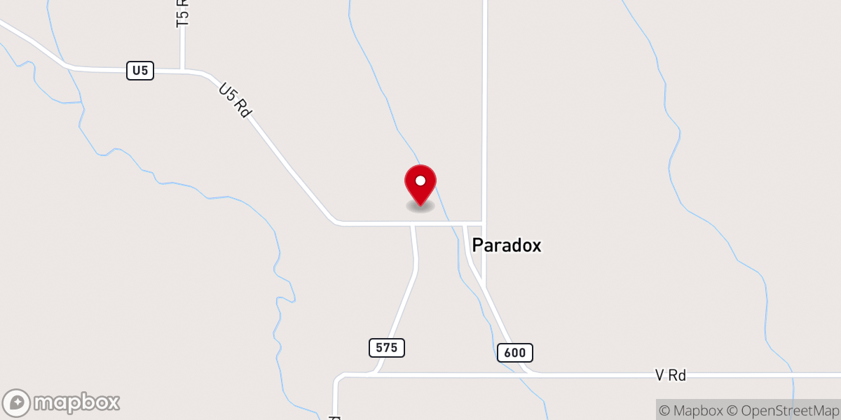 Map showing location of Paradox