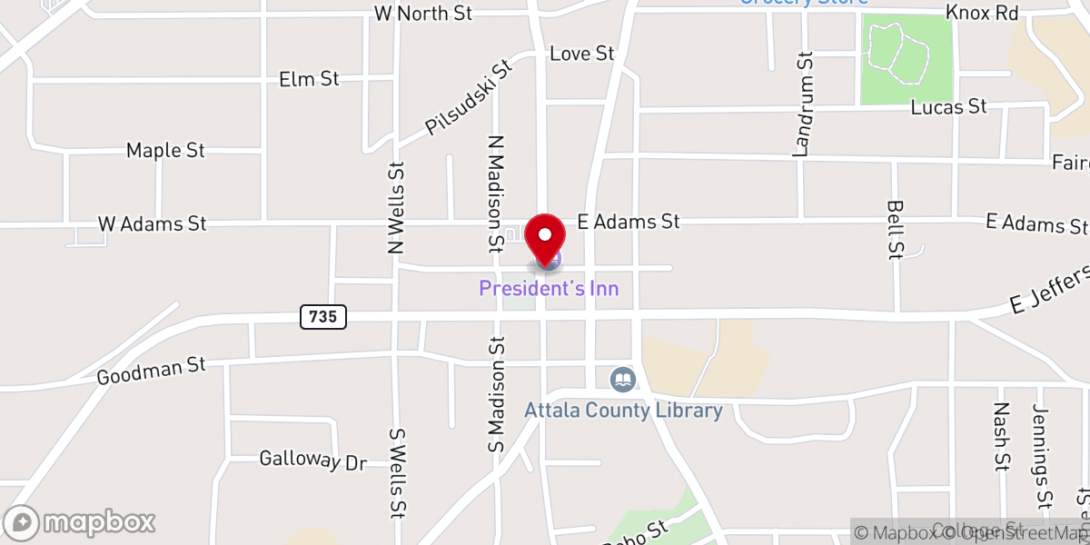 Map showing location of Downtown Baptist Church