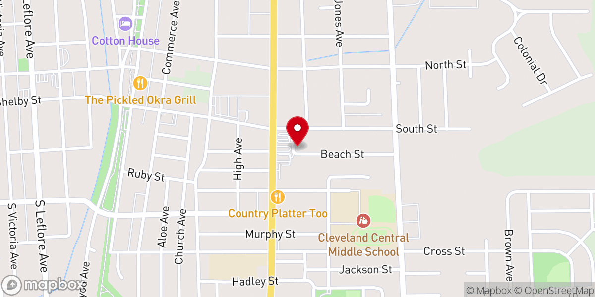 Map showing location of Mt Olive Missionary Baptist