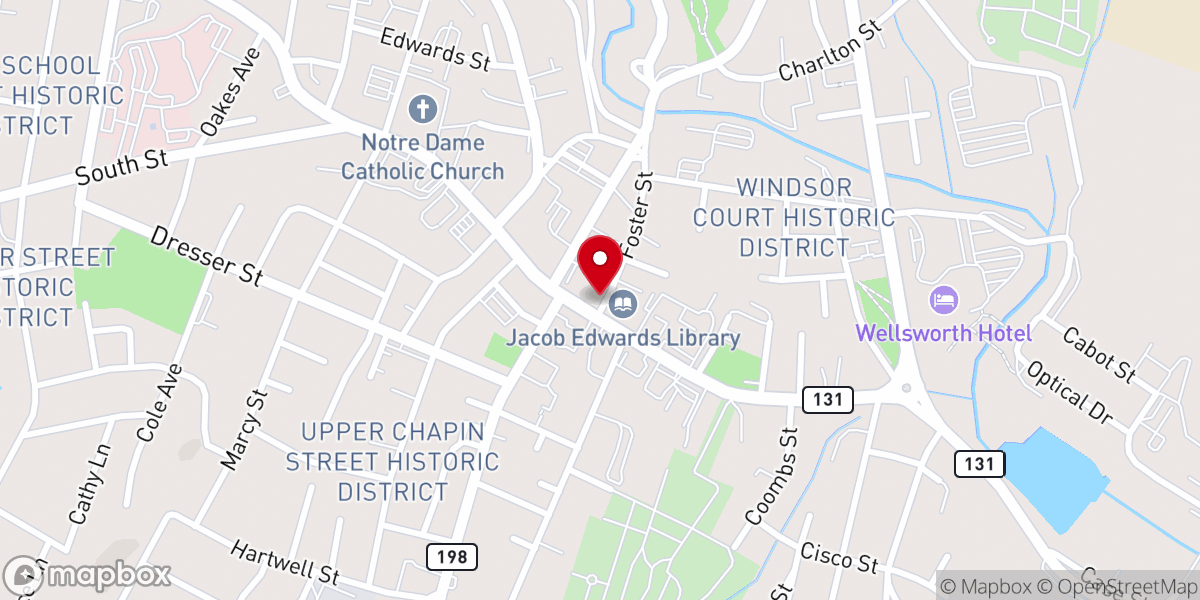 Map showing location of Central Baptist Church