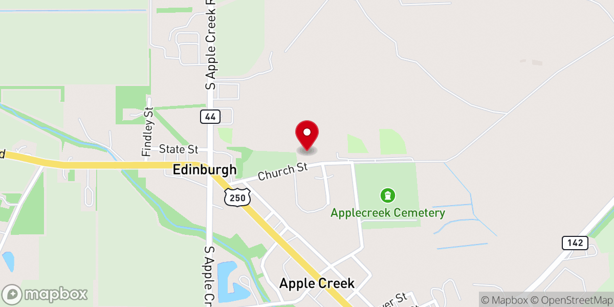 Map showing location of Apple Creek Maker Space