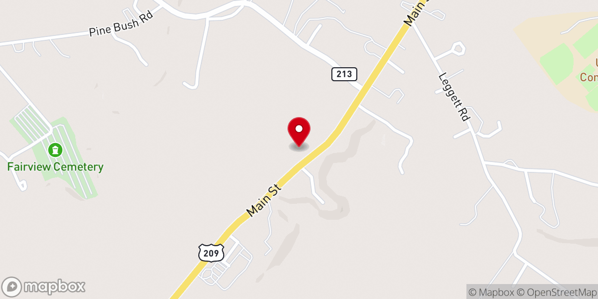 Map showing location of Marbletown Reformed Church