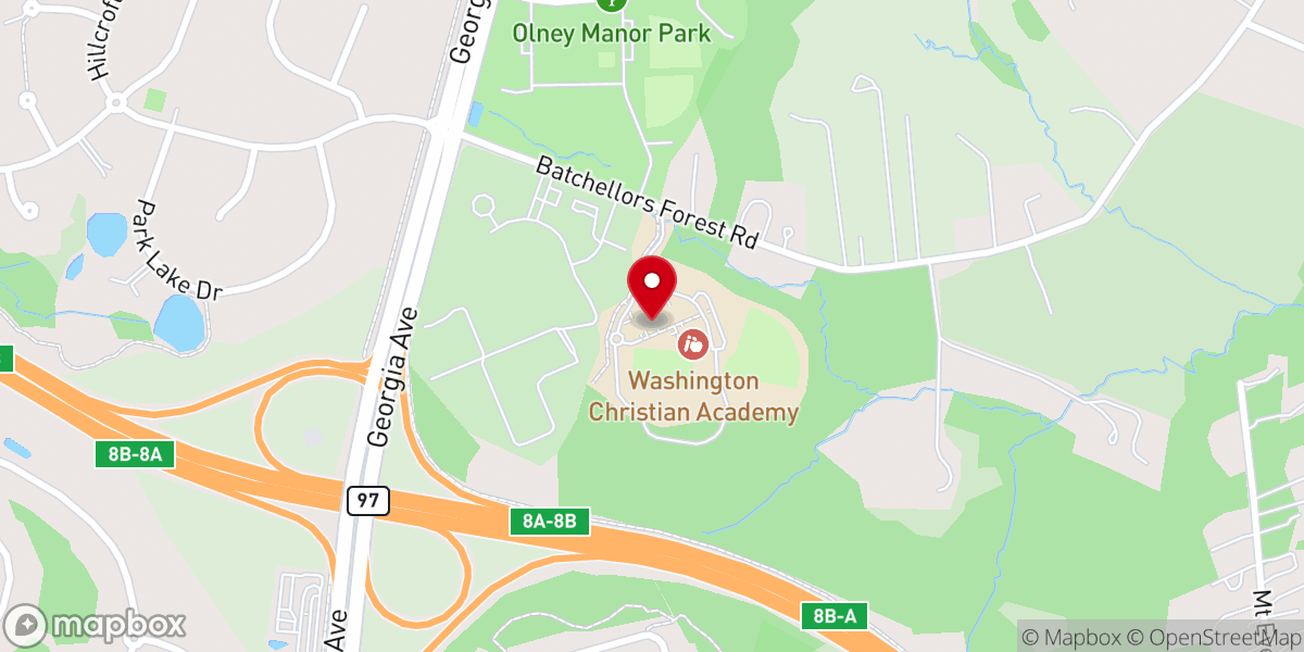 Map showing location of Harvest Intercontinental Church-Olney