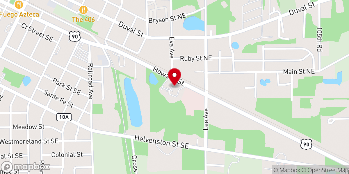 Map showing location of St. Francis Xavier Catholic Church