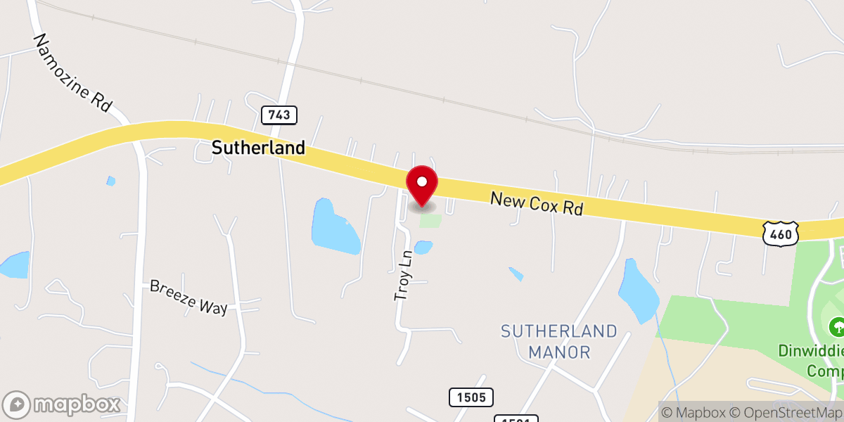 Map showing location of Ocran United Methodist Church