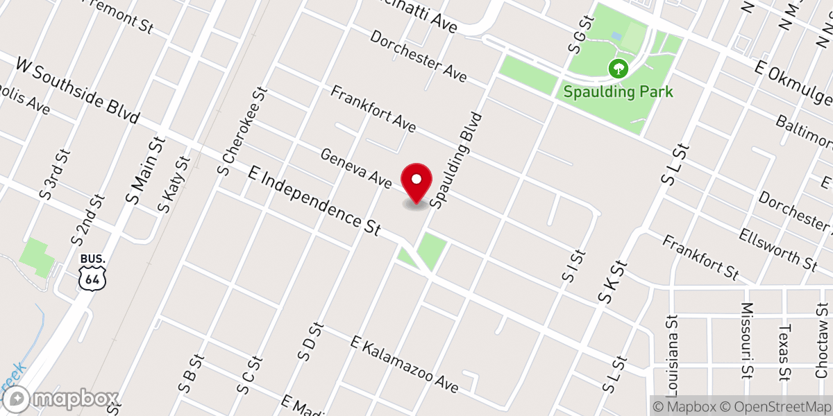 Map showing location of Immanuel Baptist Church