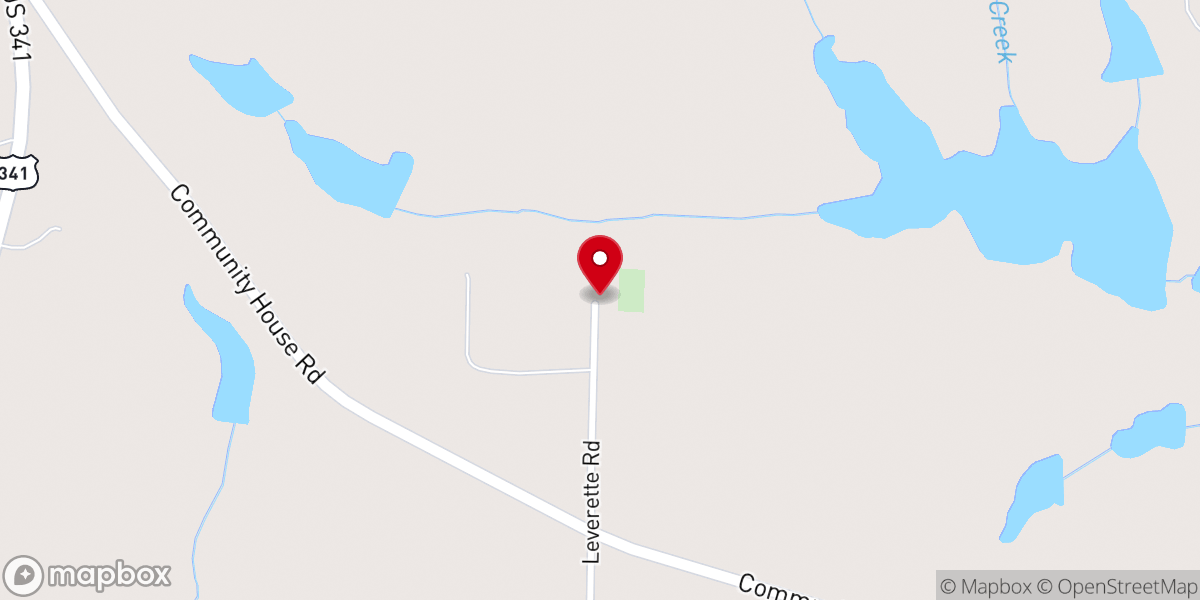 Map showing location of Sardis Baptist Church