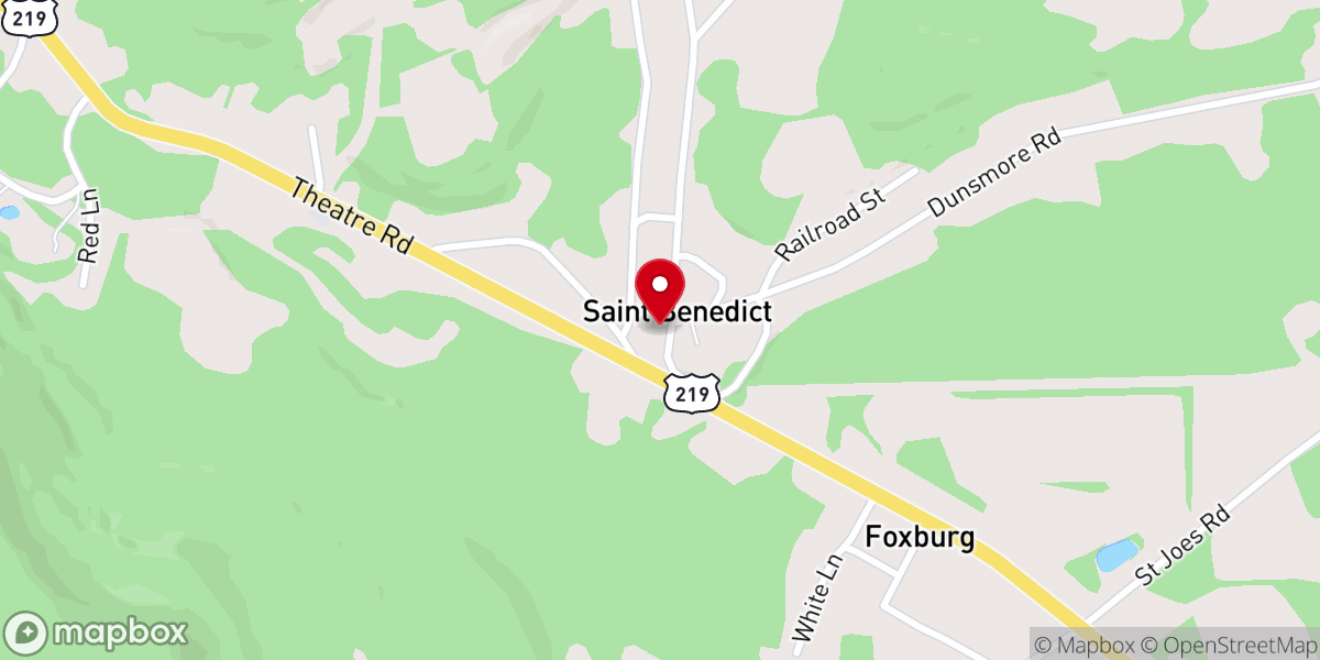 Map showing location of St. Benedict Presbyterian Church