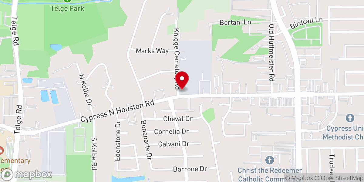 Map showing location of Calvary Chapel West Houston
