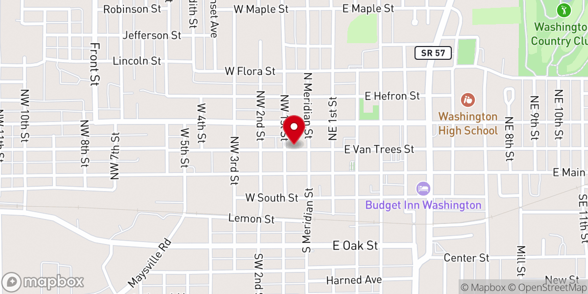 Map showing location of Central Christian Church (Disciples of Christ)