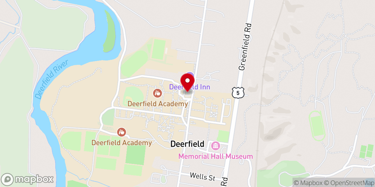 Map showing location of The First Church of Deerfield