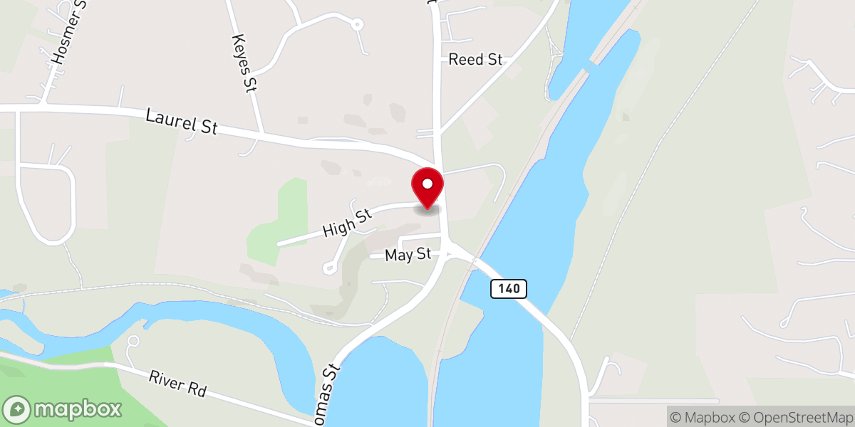 Map showing location of Oakdale United Methodist Church