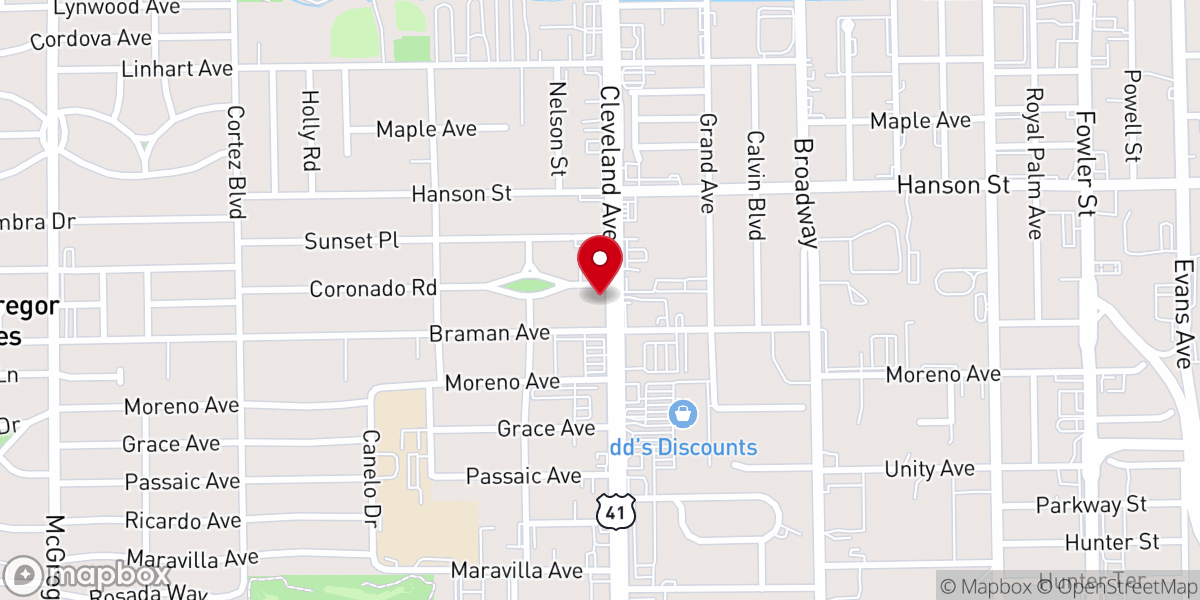Map showing location of Highways and Hedges Outreach Ministries