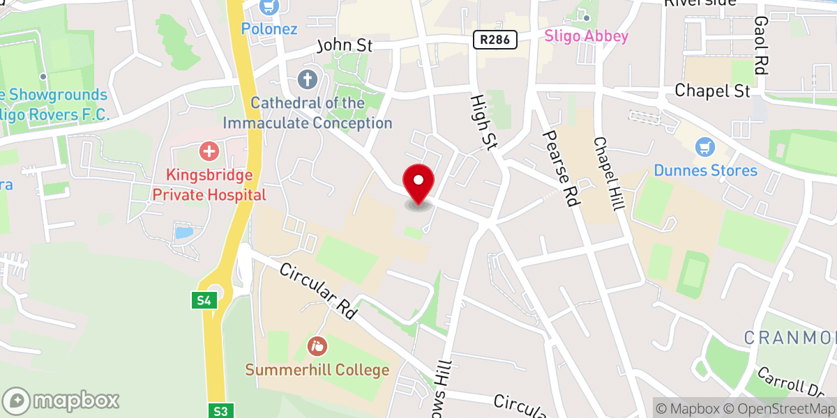 Map showing location of Saint Patrick's Terrace
