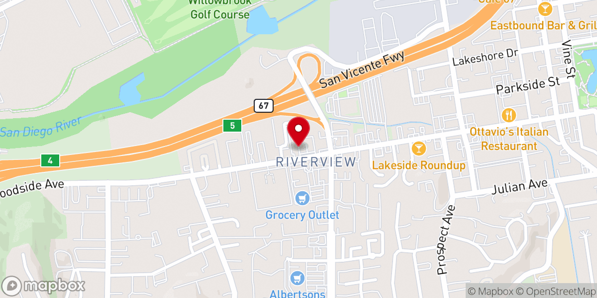 Map showing location of First Baptist Church of Lakeside