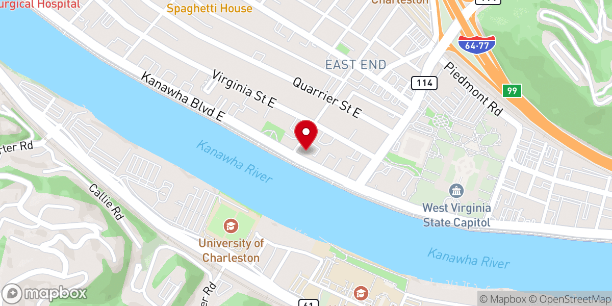 Map showing location of Trinity Evangelical Lutheran Church