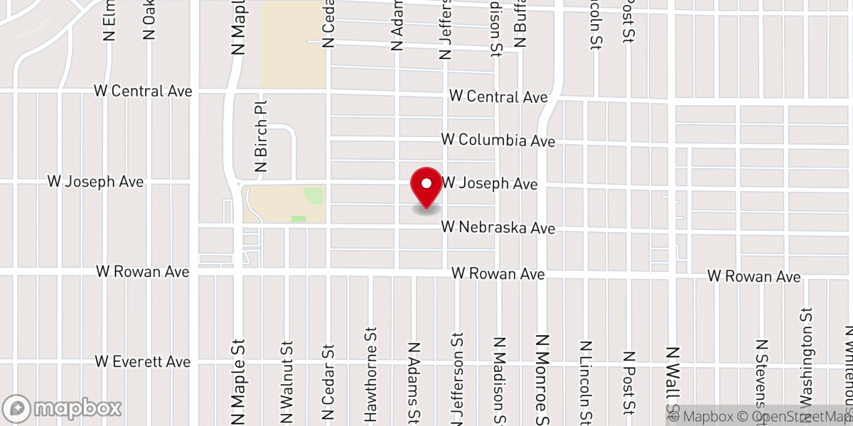 Map showing location of Northside Church of Christ