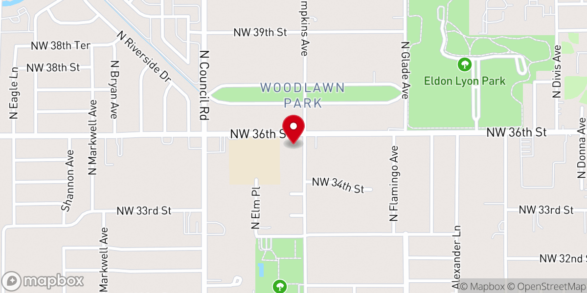 Map showing location of Maranatha Church