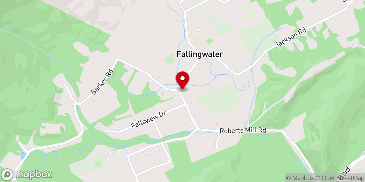 Map showing location of Falling Water Baptist Church