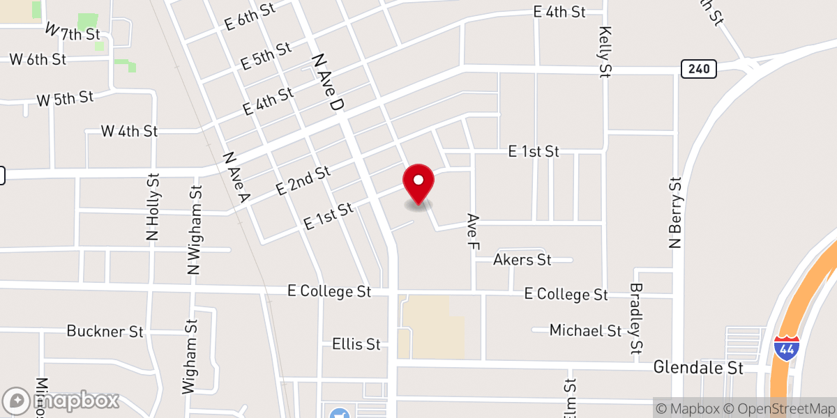 Map showing location of Red River Cowboy Church