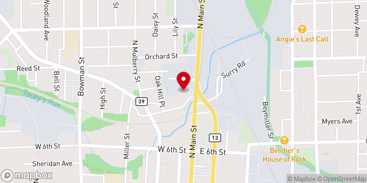 Map showing location of Mt. Calvary Baptist Church
