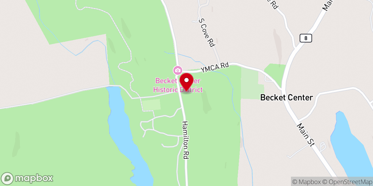 Map showing location of Becket-Chimney Corners YMCA