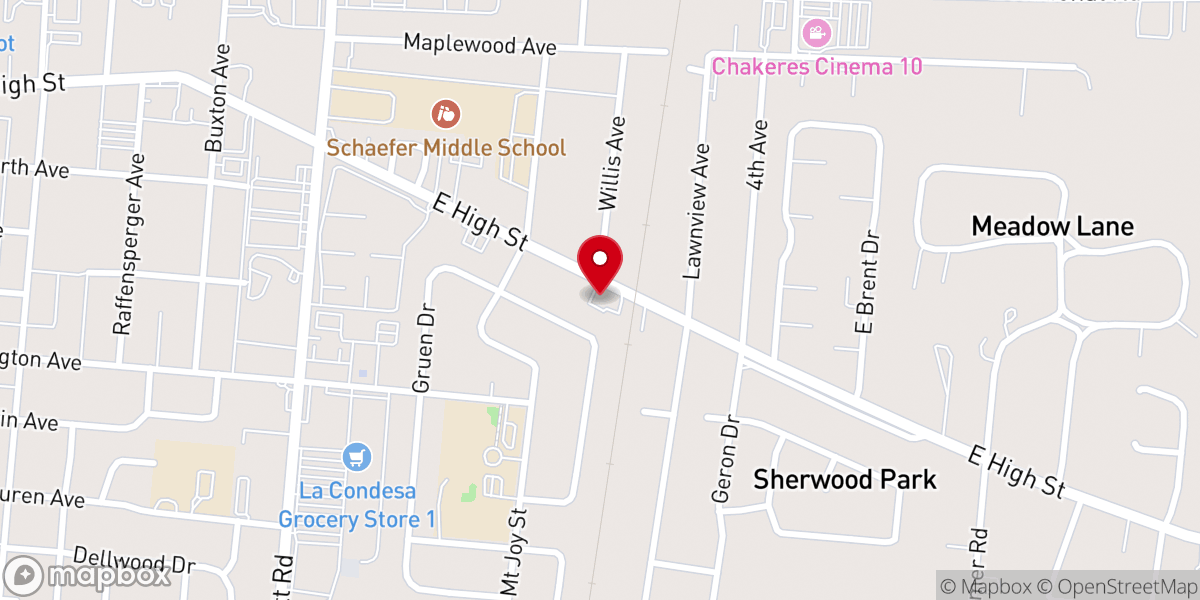 Map showing location of Church of Christ E High