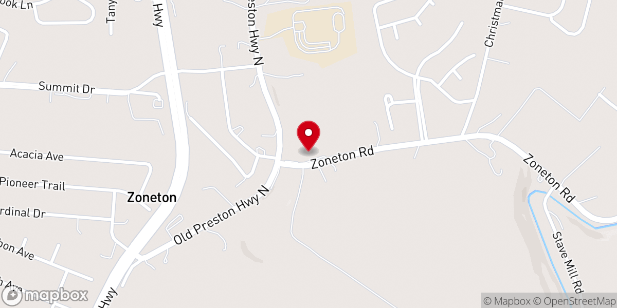 Map showing location of Little Flock Church