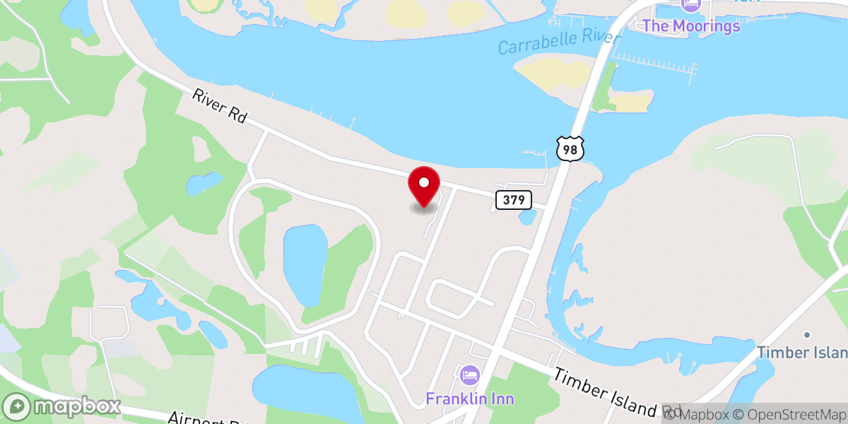 Map showing location of Carrabelle Christian Center