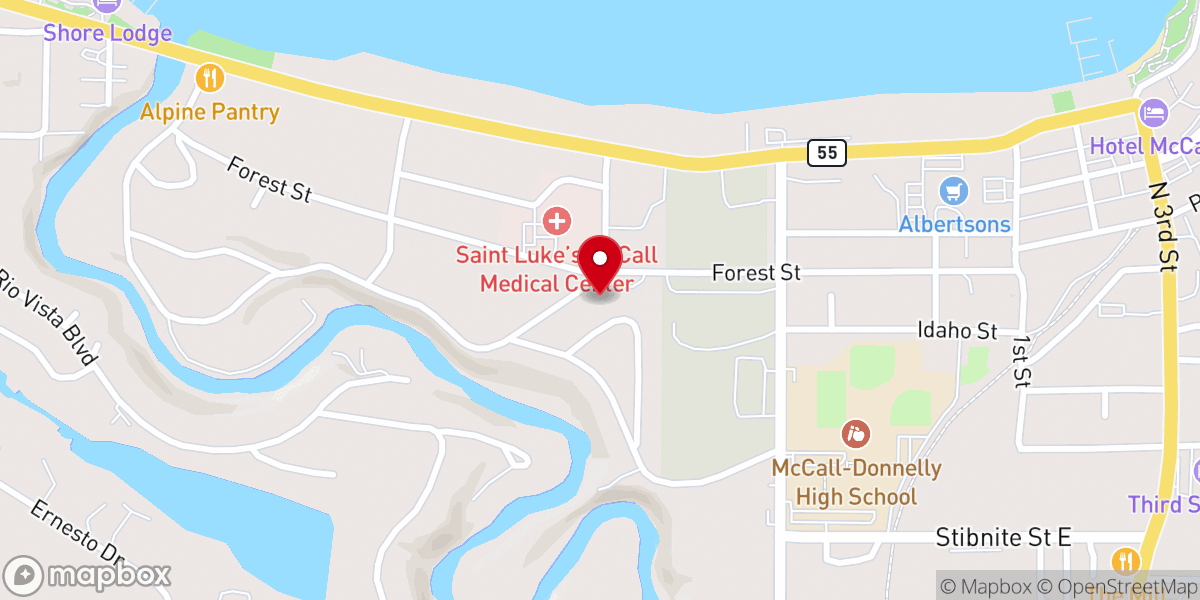 Map showing location of Our Lady of the Lake