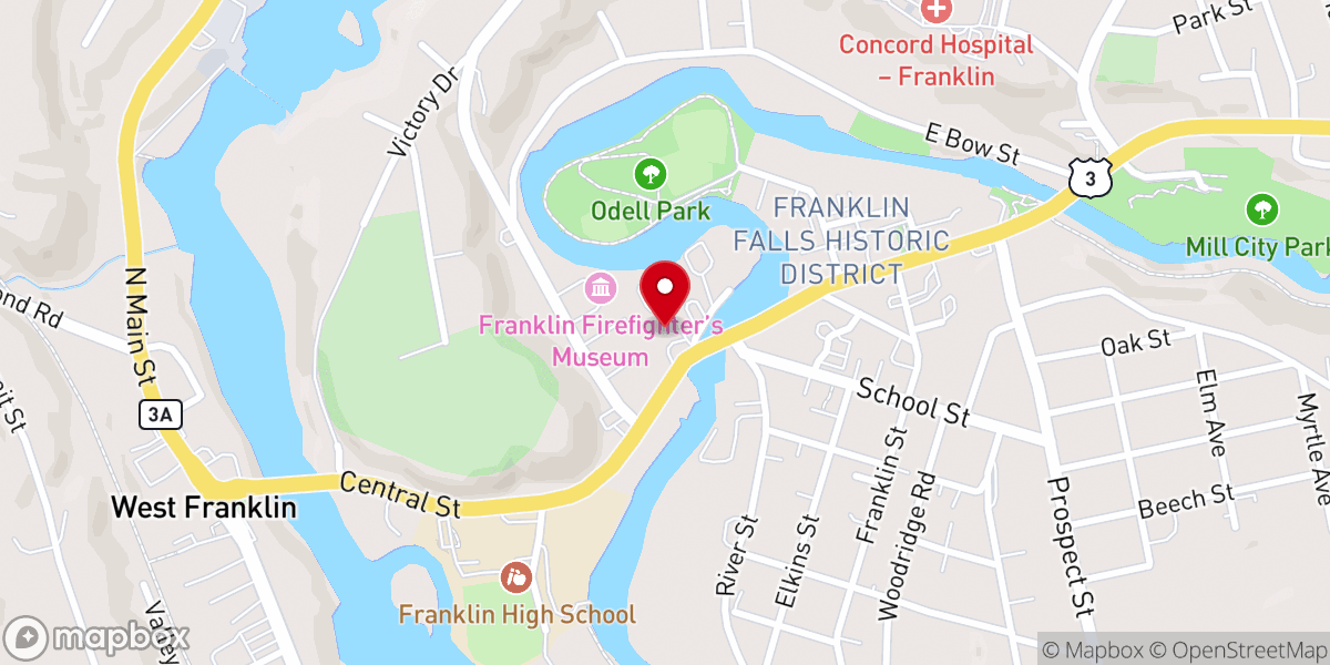 Map showing location of Unitarian Universalist Congregation of Franklin