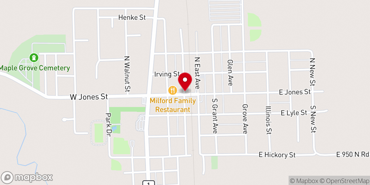 Map showing location of Milford Mayor's Office