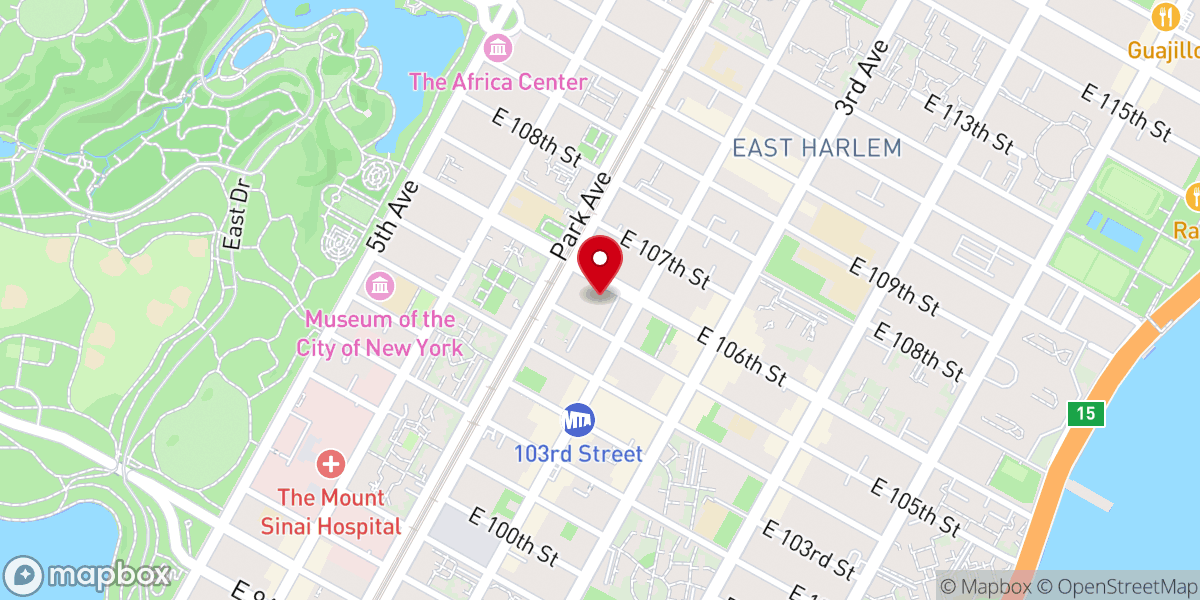 Map showing location of St. Cecilia's Church