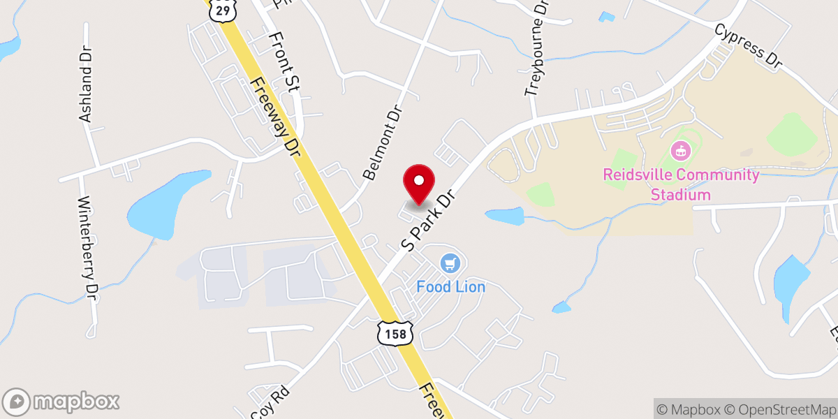 Map showing location of Reidsville Bible Chapel