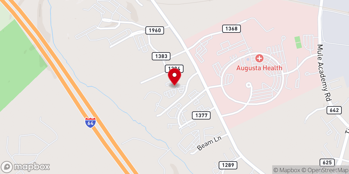 Map showing location of Crossroads Baptist Church