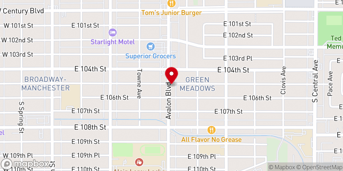 Map showing location of One Hundred & Fifth St Church