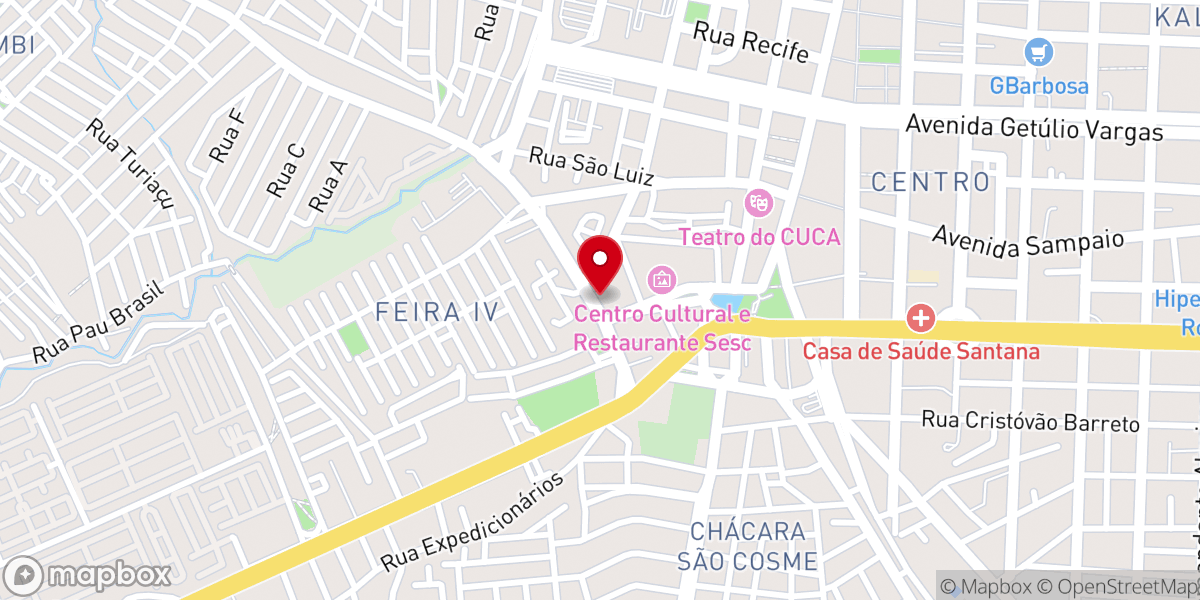 Map showing location of Igreja Verbo da Vida Feira de Santana/BA