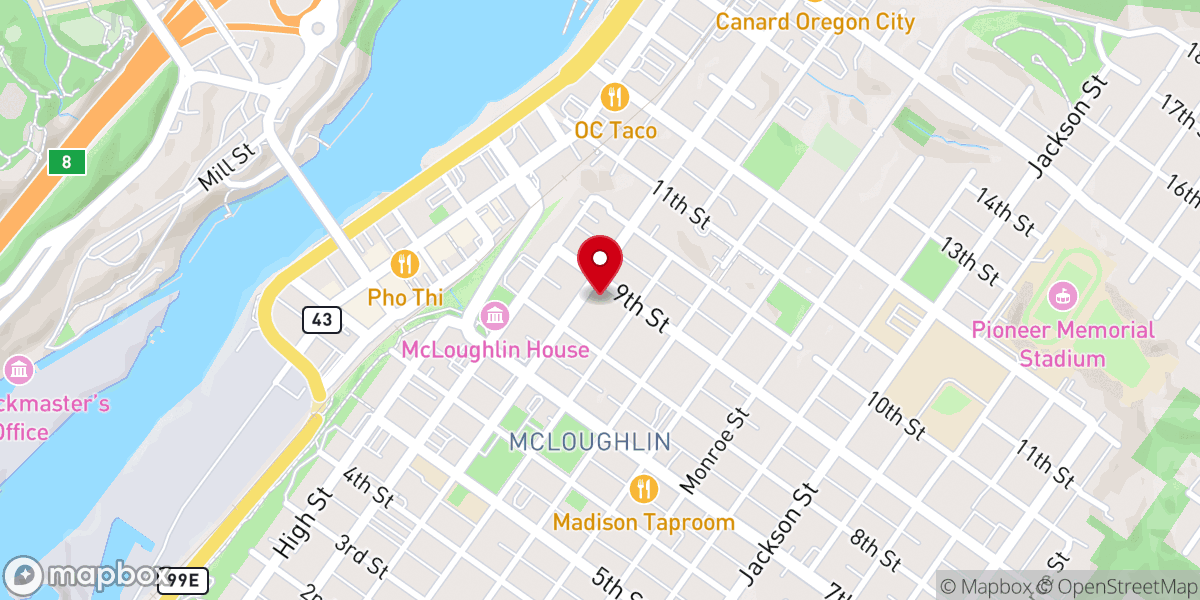 Map showing location of St Paul's Episcopal Church Oregon City
