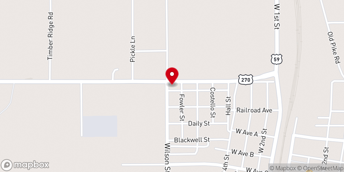 Map showing location of Old Pathway Baptist Church