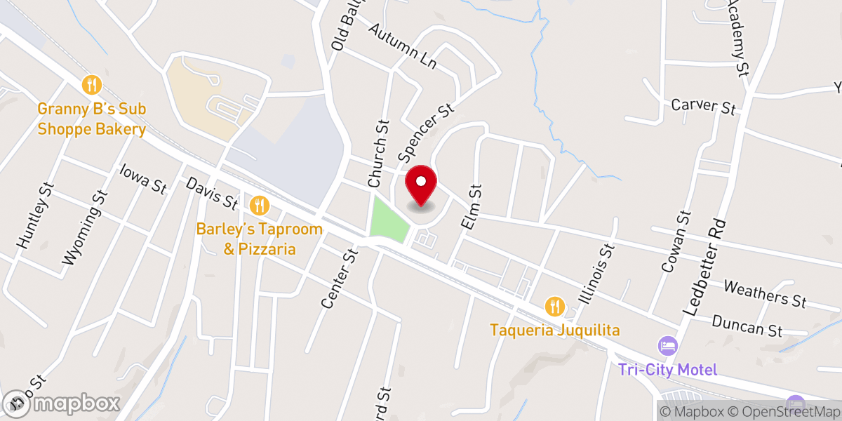 Map showing location of Spindale United Methodist Church