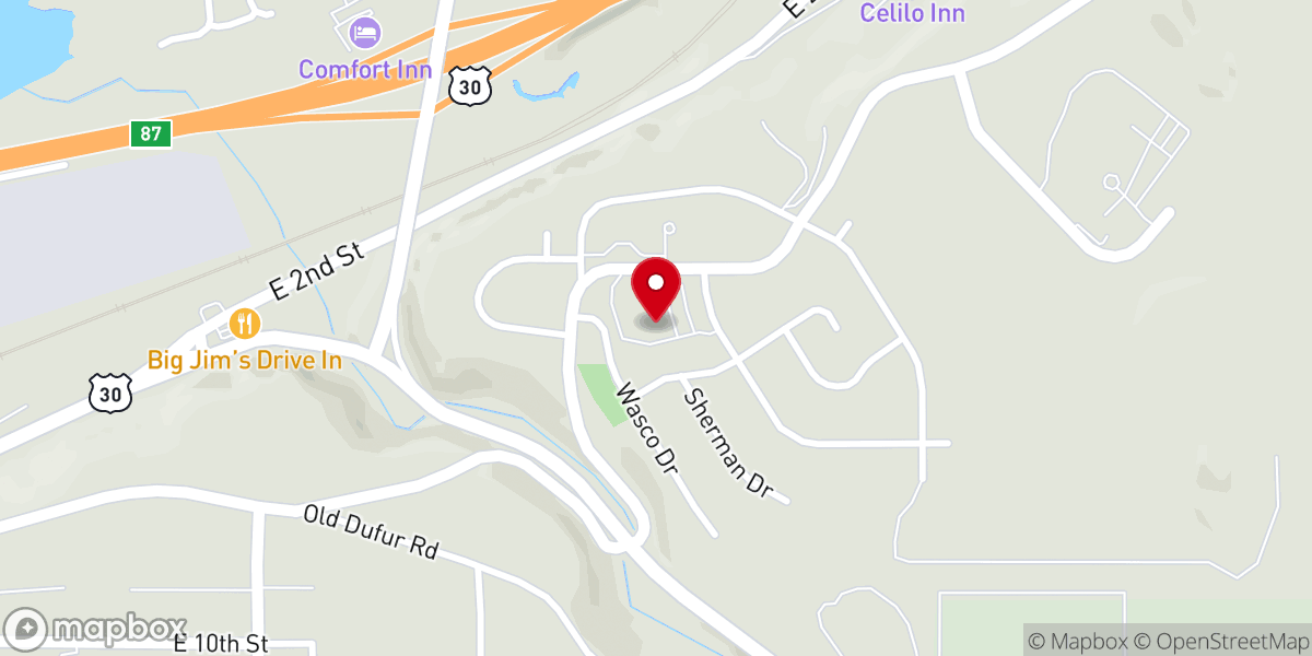 Map showing location of Calvary Baptist Church