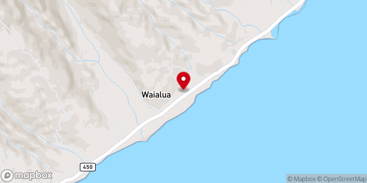 Map showing location of Waialua Congregational Church