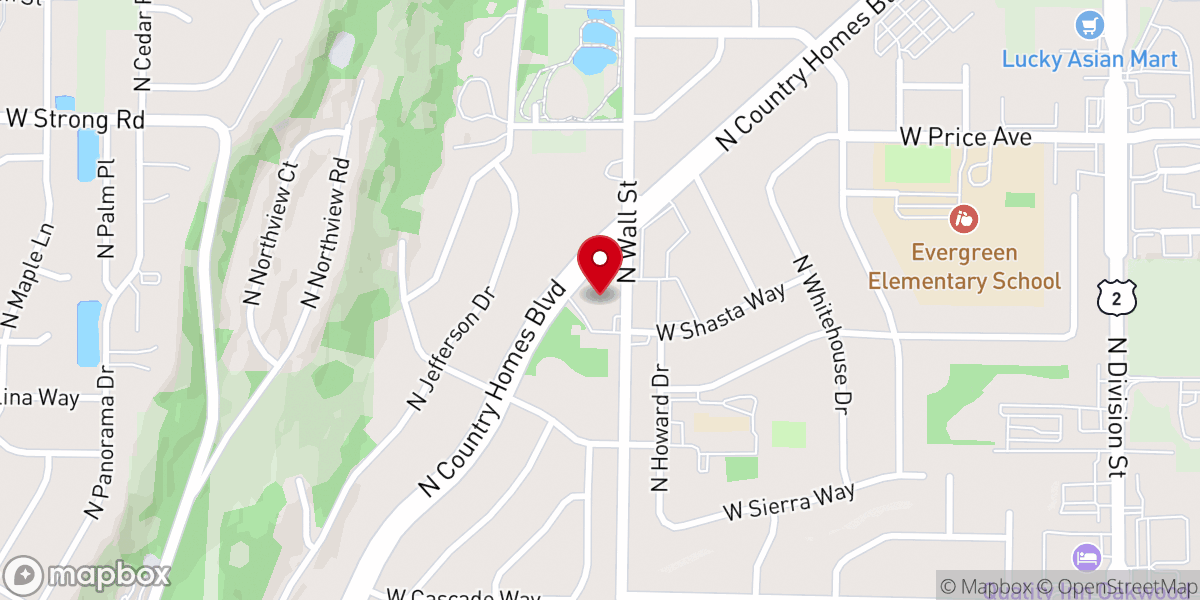 Map showing location of Country Homes Christian Church