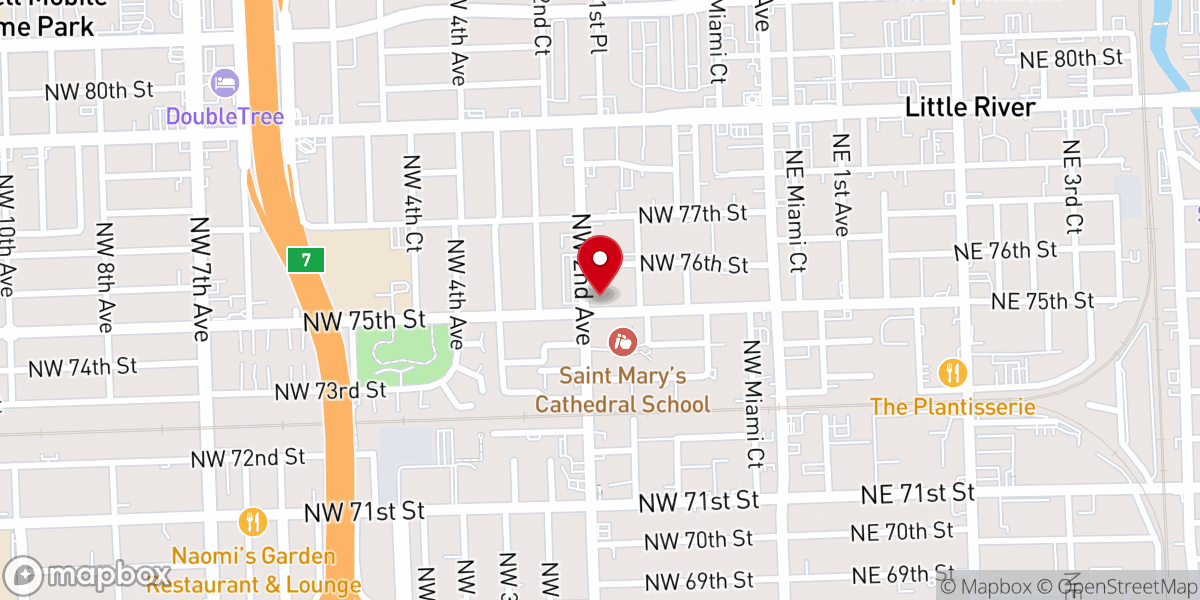 Map showing location of Cathedral of St. Mary