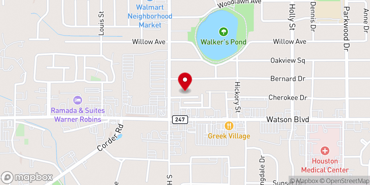 Map showing location of The Table at First Christian Church