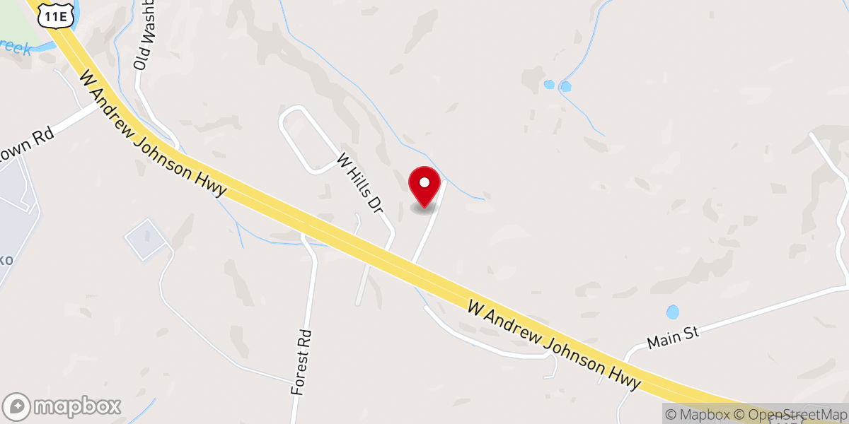 Map showing location of Mosheim Church of God