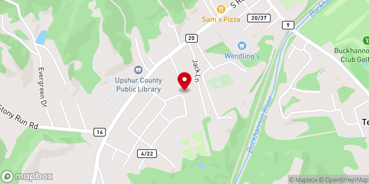 Map showing location of Grace Church Buckhannon