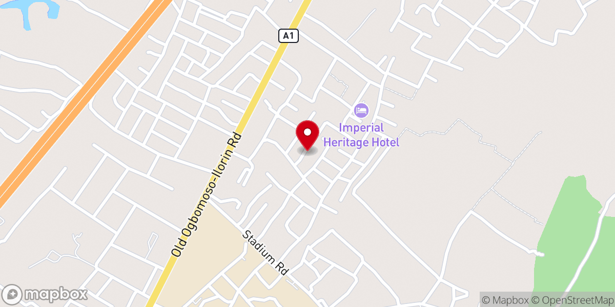 Map showing location of Deeper life Bible Church Yoruba