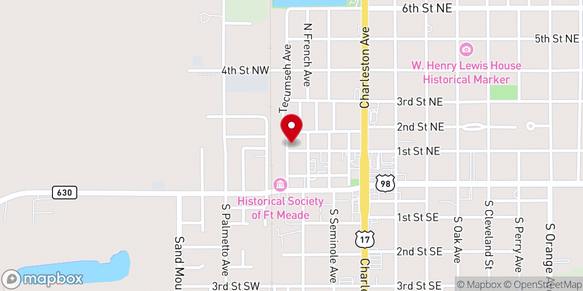 Map showing location of New Life Baptist Church