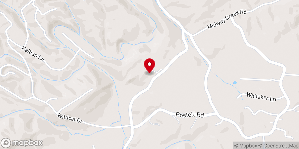Map showing location of Little Glade Church